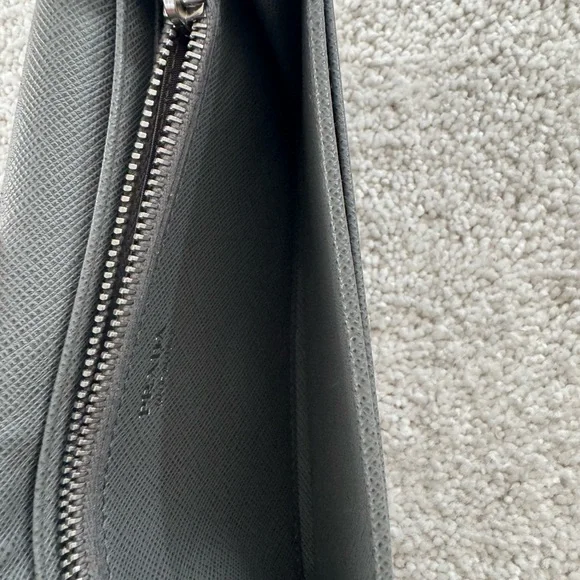 Prada Saffiano Leather Gray Wallet - Picture 10 of 16